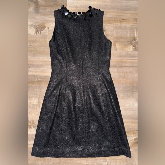 Plenty by Tracy Reese Copper Black Sleeveless Wool Blend Short Dress Beaded 2 - Picture 7 of 7